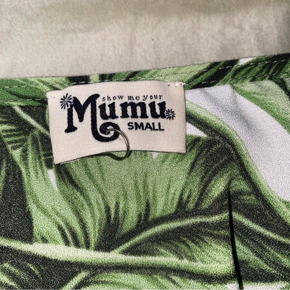 SHOW ME YOUR MUMU CIRCUS MINI DRESS IN “FROND OF YOU” PALM LEAF PRINT TRENDY - Picture 3 of 8